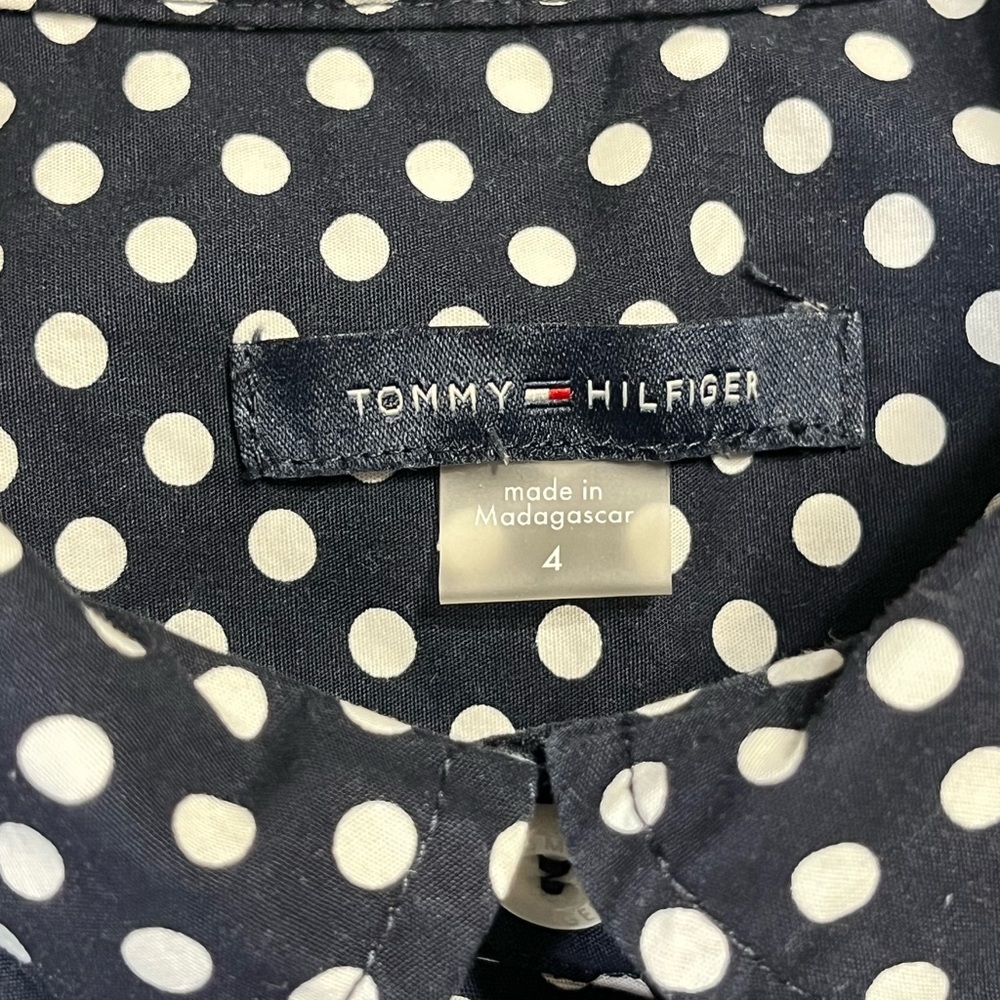Tommy Hilfiger Navy Polka Dot Button Down Dress - Picture 6 of 11